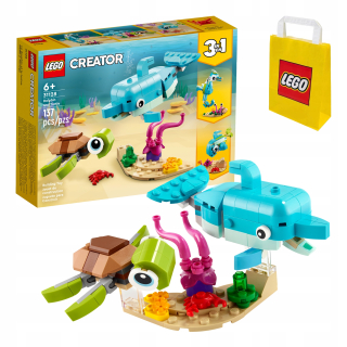 Stavebnica LEGO Creator 3 w 1 - Tvorca Lego 3 v 1 - delfín a korytnačka (31128)