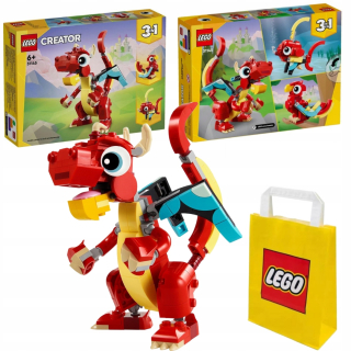 LEGO Creator 3 v 1 31145 Červený drak + papierová taška VP LEGO 6315792 Stredná