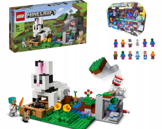 Stavebnica LEGO Minecraft - LEGO MINECRAFT 21181 KRÁLIKA FARMA + 12 POSTAVIEK