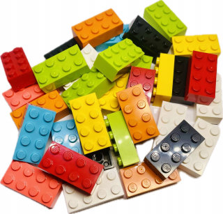 LEGO Mix kocky 100ks Tehlové bloky kocky 2x4 mix farieb 3001