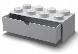 Lego kontajner Klocek 8 Gray zásuvka na stole
