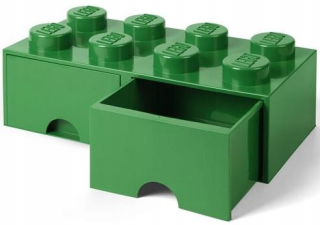 Lego kontajner so zásuvkami Klocek 8 Zielona box