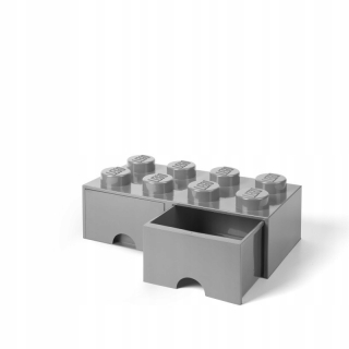 LEGO kontajner so zásuvkami KLOCEK 8 GRAY