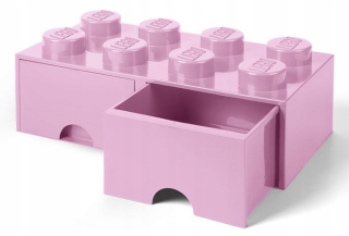Lego kontajner so zásuvkami 2x4 svetlo ružový