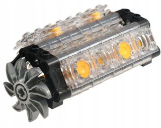 LEGO TECHNIC Block V8 motor transparentný 2850b