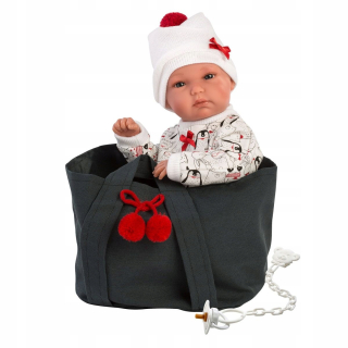 Španielska bábika - LLORENS Bimba bábika 35cm BOBAS 63554 taška / nosič