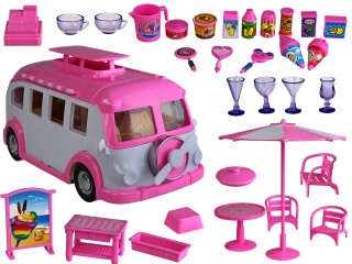 Bábika Barbie - Zmrzlina Auto Camper pre bábiku autá nábytku