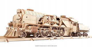 Stavebnica pre deti -  Lokomotíva V-Express Ugears Model Drevené 3D PL