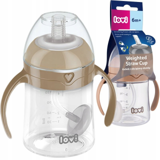 LOVI Hrnček so slamkou LOVI 150 ml Hnedá