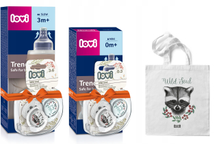 LOVI darčeková sada JUNGLE VIBES fľaša 120ml+ 240ml+ cumlík 0-3M 3-6M