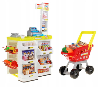 Detská pokladňa - obchod - LT03 supermarket City Obchod pre deti vozík