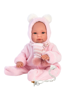 Španielska bábika - Bábika Llorens Baby con mochila saquito 63634 36 cm