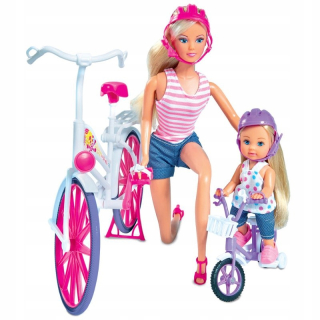 Bábika Barbie - Bábika Steffi Evi Láska jazda na bicykli Simba