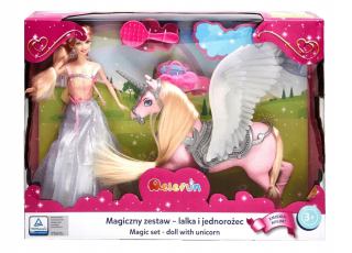 Bábika a ružový jednorožec mení magické farby