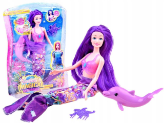 Dráha pre deti, stavebnica - Doll Mermaid V Čarovná zdobiť + Delfíny ZA2394