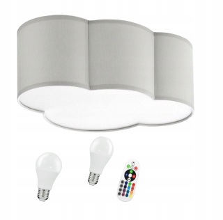 Luster do detskej izby - Detské svietidlo Gray Mini Cloud 2xE27 RGB Pilot