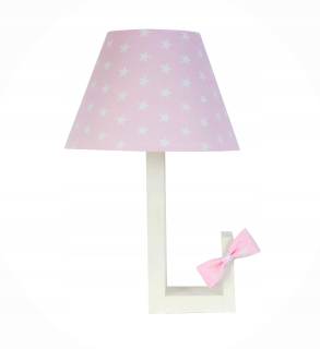 Nočná lampa do detskej izby - Drevená nočná lampa Pine Pink Stars
