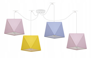 Luster do detskej izby - Závesné lampy DIAMENDCIK 4 Spider - Farby na výber