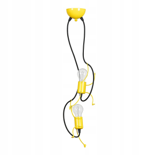 Luster do detskej izby - Závesná lampa Ludzik BOBI 2 čierna žltá