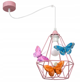 Luster do detskej izby - Závesná lampa Spider butterfly 1 ružová - môžete LED
