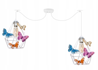 Luster do detskej izby - Závesná lampa Spider butterfly 2 White - môžete LED