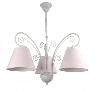 Luster do detskej izby - Prívesok luster lampa pre ružové deti v bodoch