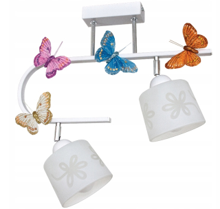 Luster do detskej izby - Závesná lampa pre dievča, MOTYL 2, biela