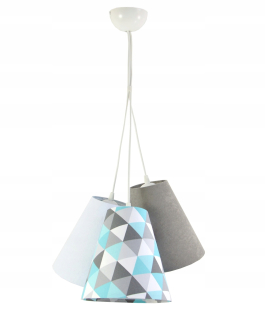 Luster do detskej izby - Závesné svietidlo zvony geometrické cyan