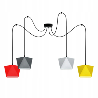 Luster do detskej izby - Závesná lampa Spider tienidlo diamant regulovaný 4PL.