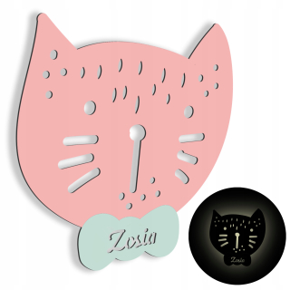 Nočná lampa do detskej izby - LED lampa s Name Night Cat Meno dieťaťa