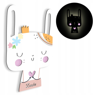Nočná lampa do detskej izby - LED lampa s Name Nočná Rabbit Meno dieťaťa