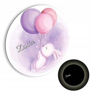 Nočná lampa do detskej izby - LED lampa s Name Night Rabbit Personalizované