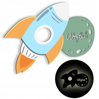 Nočná lampa do detskej izby - LED lampa s Name Night Rocket Kosmos Planéta