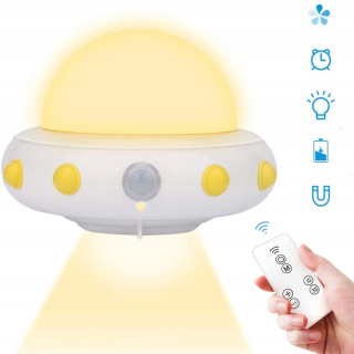 Nočná lampa do detskej izby - Nočná lampa LED pre deti UFO RGB + Pilot