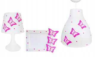 Luster do detskej izby - Night Light + strop + Frame 24h Pink Butterflies