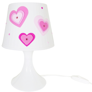 Nočná lampa do detskej izby - Nočná lampa Tri srdcia Detské ružové deti
