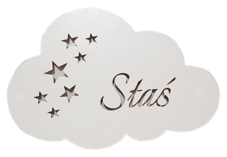 Nočná lampa do detskej izby - Nočná lampa LED cloud-star s názvom