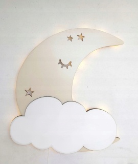 Nočná lampa do detskej izby - Nočná lampa pre deti LED mesiac LED oblaku
