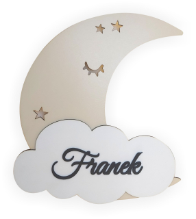 Nočná lampa do detskej izby - Nočná lampa pre deti LED mesiac názvom cloud +