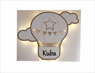 Nočná lampa do detskej izby - Detské nočné svetlo. Balón. Balóniky. Oblak