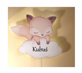 Nočná lampa do detskej izby - Nočné svietidlo pre deti Cloud Lisek Elephant Meno