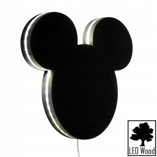 Nočná lampa do detskej izby - Nočná lampa, drevené, LED - Mickey Mickey Mouse