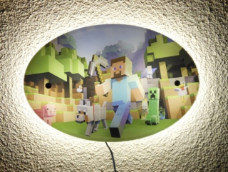 Nočná lampa do detskej izby - Nočné svietidlo MINECRAFT diaľkové ovládanie