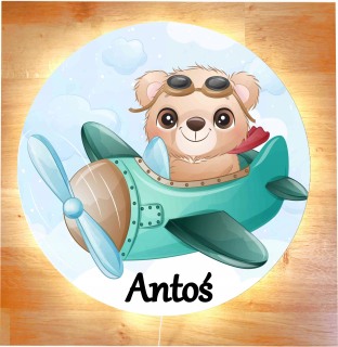 Nočná lampa do detskej izby - Nočná lampa Bear lietadla. - Domáce Sweeties