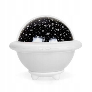 Nočná lampa do detskej izby - Nočná lampa projektora Stars UFO White