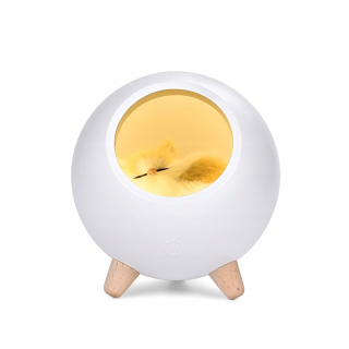 Nočná lampa do detskej izby - Nočná lampa s bielou mačiatko