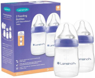 LANSINOH Sada 2 x Fľaša 160ml + cumlíky