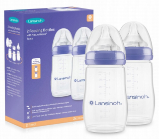 LANSINOH SET FĽAŠIEK 2 x 240 ml + CUSTROVKY 3m+