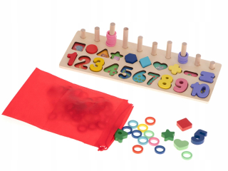 Drevený počítadlo, triedič Montessori 3v1 13x