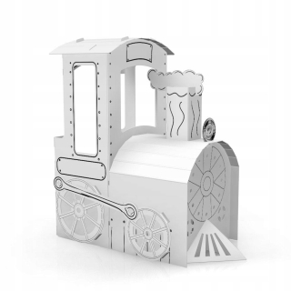 Lokomotíva z kartónu lepenka 3D XXL omaľovánky